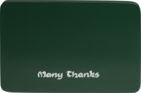 Sockel1/MT/g, Beschriftete Sockelplatte, grün, "Many Thanks" ("Herzlichen Dank")