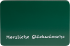 Sockel1/HG/g, Beschriftete Sockelplatte, grün, "Herzliche Glückwünsche"