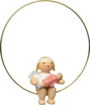 6308/P, Christbaumengel im Ring, mit Puppe