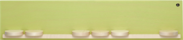 551/k/gruen, Wandpräsentation mit sieben Schiebetellern, klein, grün