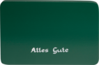 Sockel1/AG/g, Beschriftete Sockelplatte, grün, "Alles Gute"