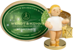 650/301/LE, Limitierte Goldedition No. 18, Weggefährte, Engel mit Laterne auf Metallsockel, vergoldet, in Spanschachtel