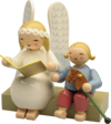 634/10/2, Margeritenengel auf Bank, mit Junge
