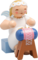 634/70/35, Margeritenengel, sitzend, mit Klöppelsack