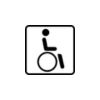Icon Barrierefreiheit zeigt Person im Rollstuhl