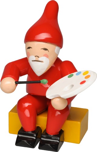 Heinzelmännchen mit Pinsel und Malpalette