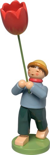 Junge mit Tulpe