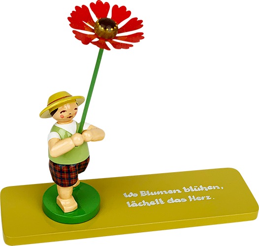 Junge mit Sonnenbraut, auf Sockelplatte