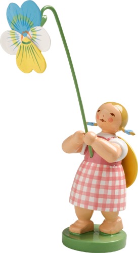 Mädchen mit Stiefmütterchen