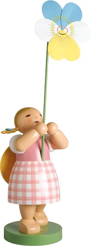 Blumenkind, groß, mit Stiefmütterchen, 92 cm, letztmalig 2023