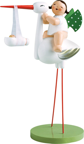 Storch mit Wickelkind, Mädchen