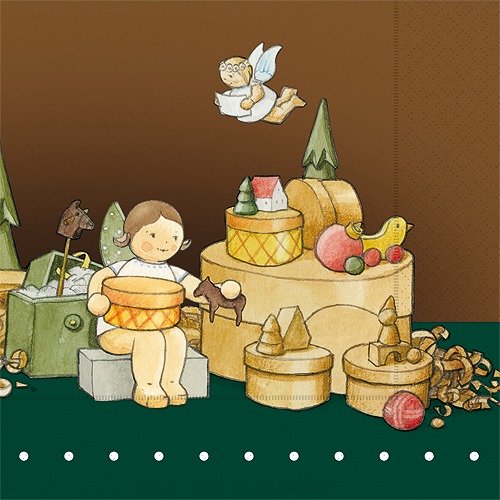 Servietten "Engel im Spielzeugdorf"