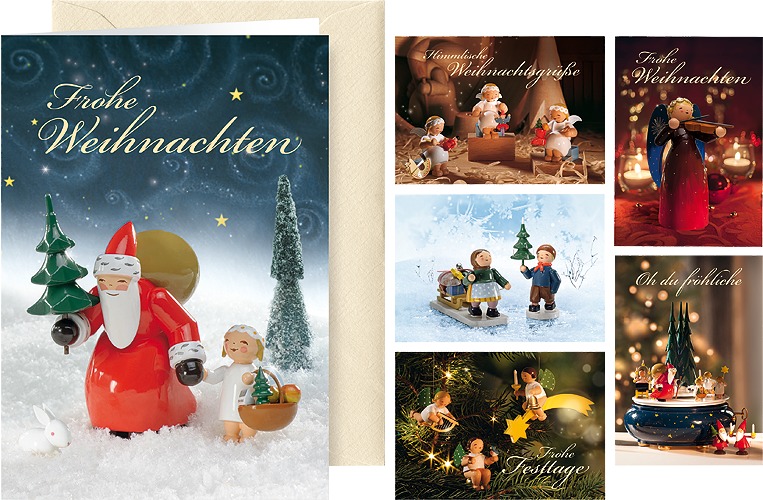 Grußkartenserie "Weihnachtsgrüße", mit Briefumschlägen, 6 Karten, 6 Motive