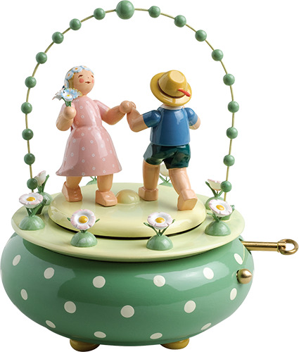 Spieldose "Zwei Tänzer im Bogen" Blumenwalzer, letztmalig 2026