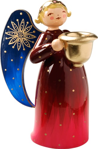 Engel reich bemalt, mit Lichtnapf