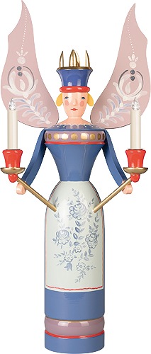 Erzgebirgsengel, blau elektrische Beleuchtung, letztmalig 2025