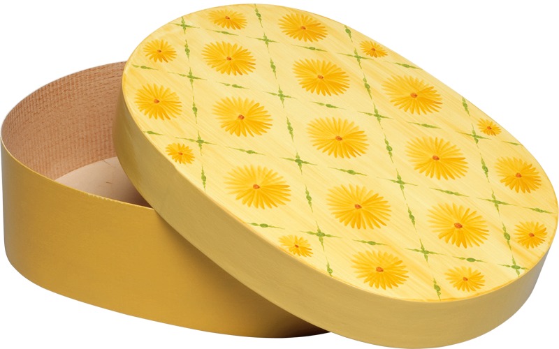 Spandose mit gelben Blüten, oval, l=25 cm, letztmalig 2021