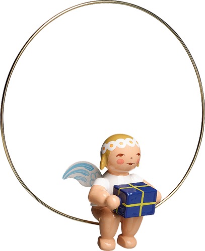 Christbaumengel im Ring, mit Geschenk
