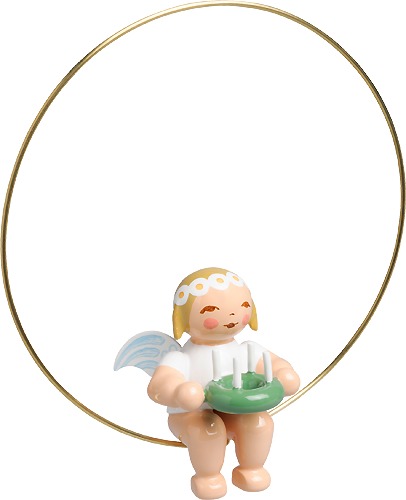 Christbaumengel im Ring, mit Kranz