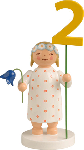 Mädchen mit Zahlensatz, Kleid rot gepunktet, letztmalig 2026