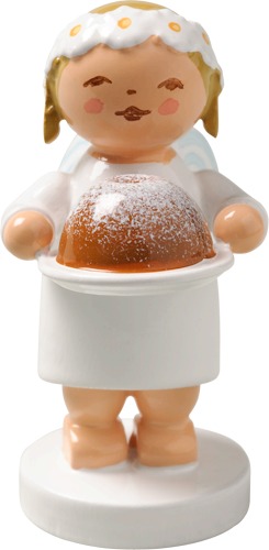 Gratulantenengel mit Kuchen