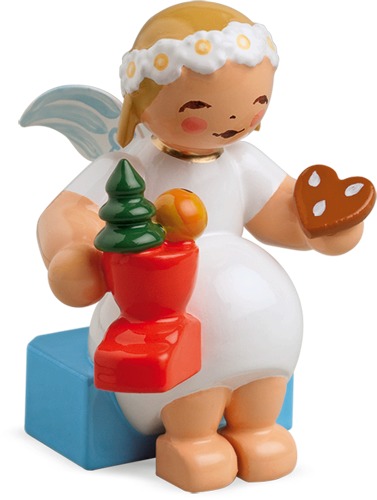 Margeritenengel, sitzend, mit Nikolausstiefel, letztmalig 2023