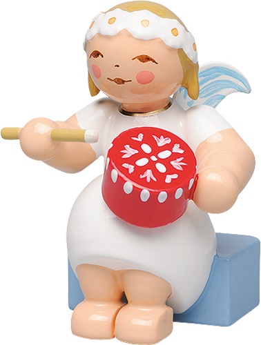 Margeritenengel, sitzend, mit Spandose