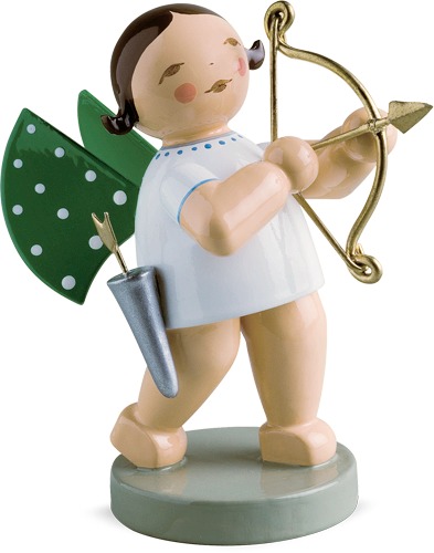 Amorengel, Engel mit Bogen vergoldet