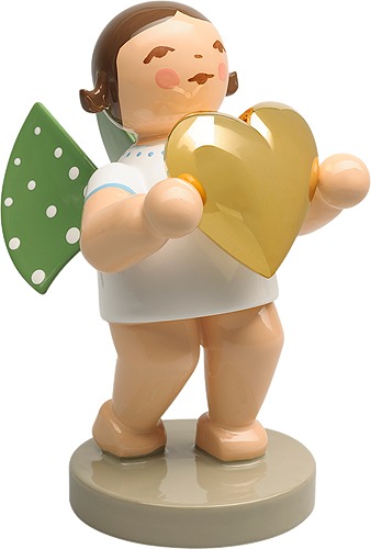 Liebesbote, Engel mit Herz vergoldet