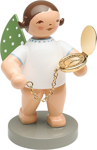 Begleiter, Engel mit Taschenuhr, vergoldet