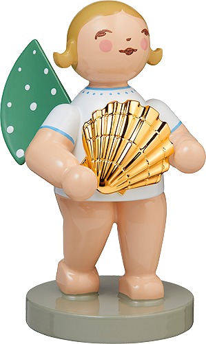 Entdecker, Engel mit Muschel, vergoldet