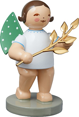 Der Achtsame, Engel mit Zweig, vergoldet