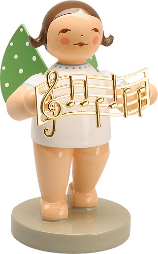 Komponist, Engel mit Notenlinie, vergoldet