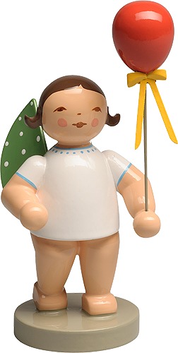 Engel mit Luftballon, rot