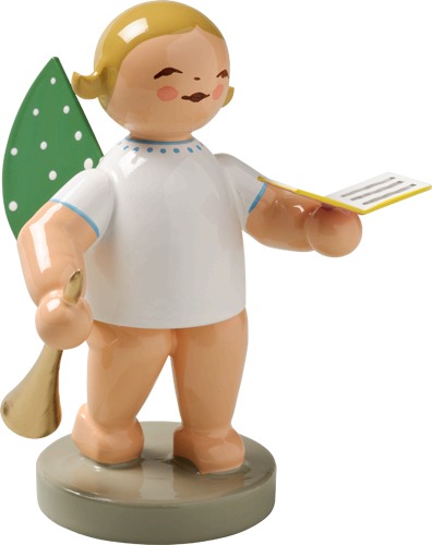 Engel mit Liederbuch und Flöte