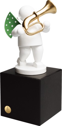 Engel mit Basstrompete, auf mittlerem Sockel