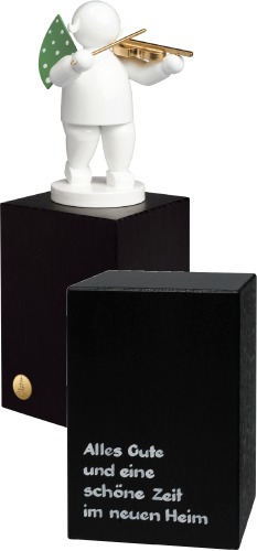 Engel mit Geige, auf großem Sockel