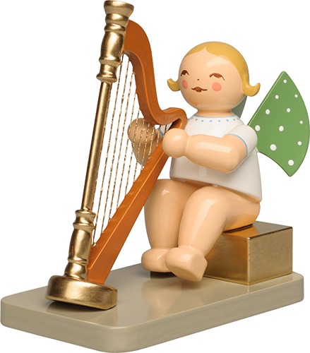 Engel mit Konzertharfe, sitzend, 111 Jahre Wendt & Kühn, Jubiläumsengel 2026, neu ab März 2026