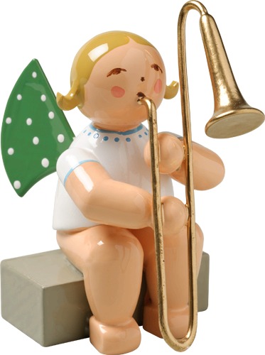 Engel mit Zugposaune, sitzend, letztmalig 2026