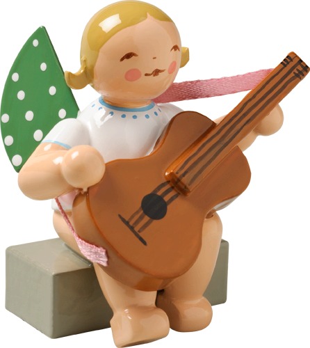 Engel mit Gitarre, sitzend