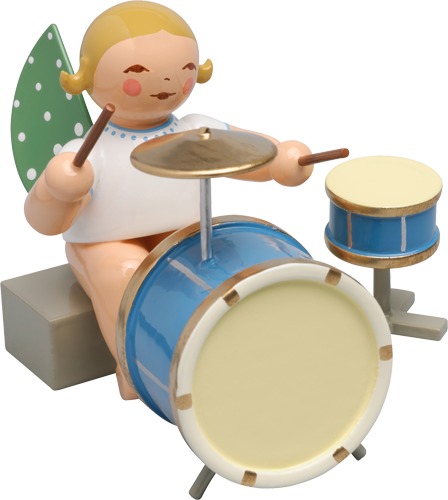 Engel mit zweiteiligem Schlagzeug, sitzend