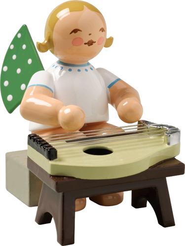 Engel mit Zither, sitzend