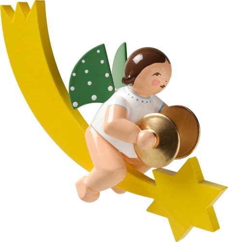 Engel mit Becken, auf Schweif