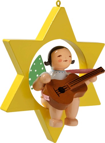 Engel mit Gitarre, im Stern