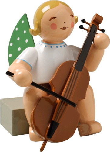 Engel mit Violoncello, sitzend