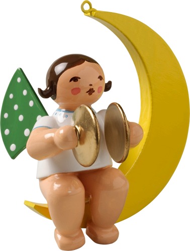 Engel mit Becken, im Mond