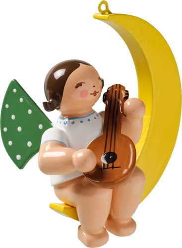 Engel mit Mandoline, im Mond