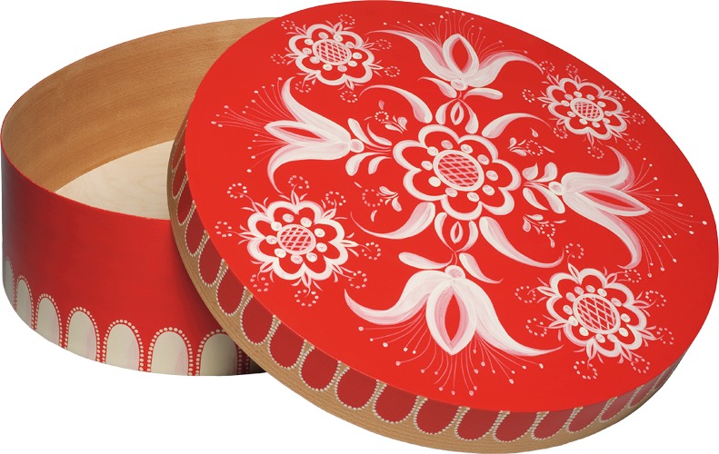 Spandose mit floralem Muster, rot, groß, rund,Ø=51 cm, letztmalig 2021