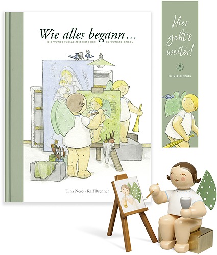 Set Engel und Buch "Wie alles begann"  Die wundervolle Zeitreise der Elfpunkte-Engel