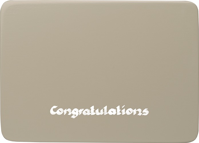 Beschriftete Sockelplatte, silbergrau, "Congratulations" ("Herzliche Glückwünsche")